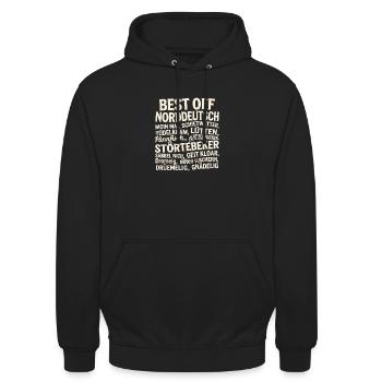  Best Off Norddeutsch Moin Mal Schietwetter Lütten - Unisex Hoodie - Schwarz - Vorne - Alina (178cm) & Michal (187cm)