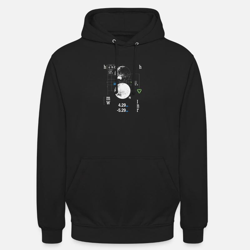 Futuristic HUD World Map Coordinates - Unisex Hoodie - black