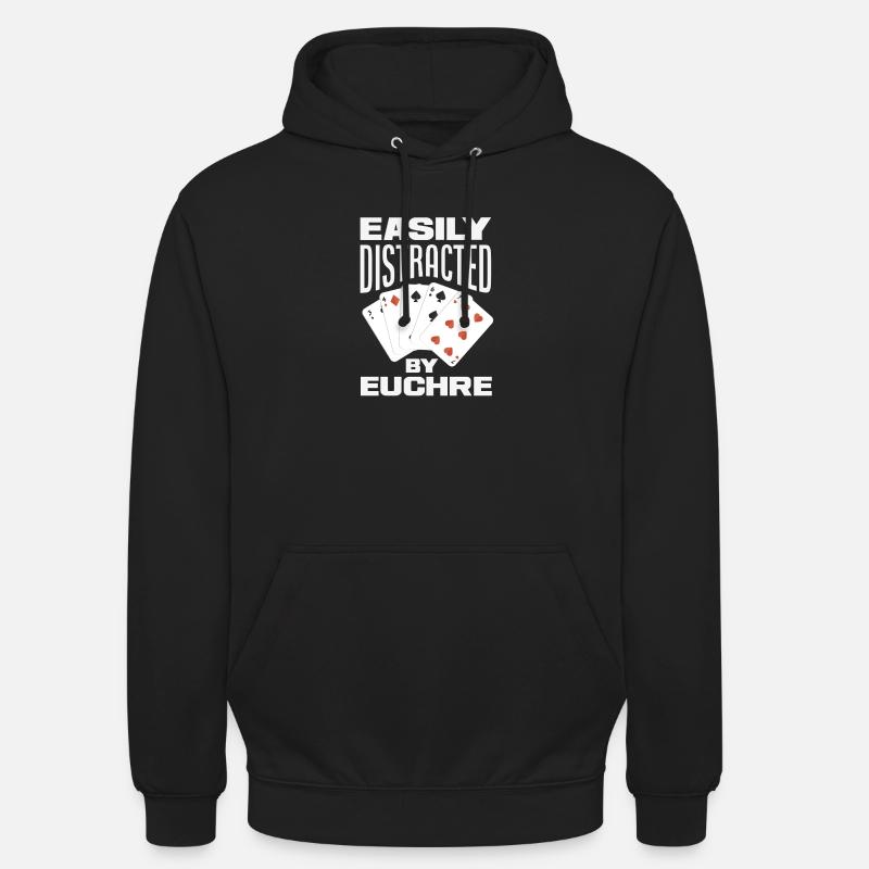 Facilement distrait par l’Euchre - Sweat-shirt à capuche unisexe - noir