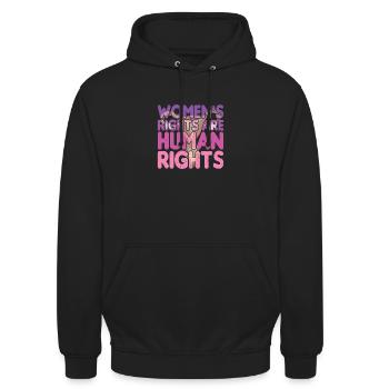 Frauenrechte sind Menschenrechte - Unisex Hoodie - Schwarz - Vorne - Alina (178cm) & Michal (187cm)