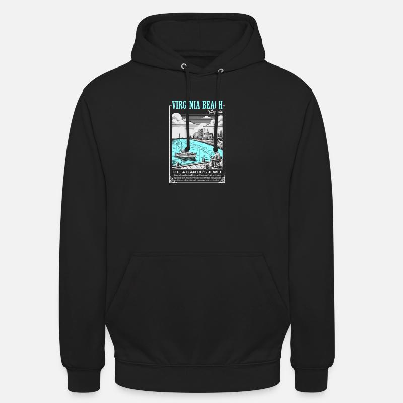 Joyau côtier de Virginia Beach - Sweat-shirt à capuche unisexe - noir