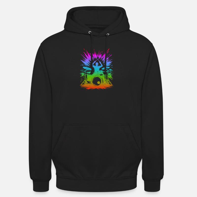 Rainbow Drum Splash - Unisex Hoodie - black