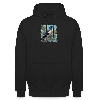 Elstern Elster - Unisex Hoodie - Schwarz - Vorne - Alina (178cm) & Michal (187cm)