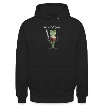 Dawn Quest : Épée et Tome de la Grenouille - Sweat-shirt à capuche unisexe - noir - Devant - Alina (178cm) & Michal (187cm)
