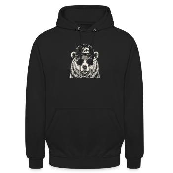 Papa Ours Père Papa Grand-père Homme de famille - Sweat-shirt à capuche unisexe - noir - Devant - Alina (178cm) & Michal (187cm)