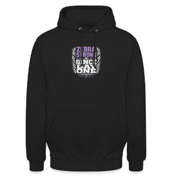 Eds-bewusstsein Ehlers-danlos Zebra-krieger - Unisex Hoodie - Schwarz - Vorne - Alina (178cm) & Michal (187cm)