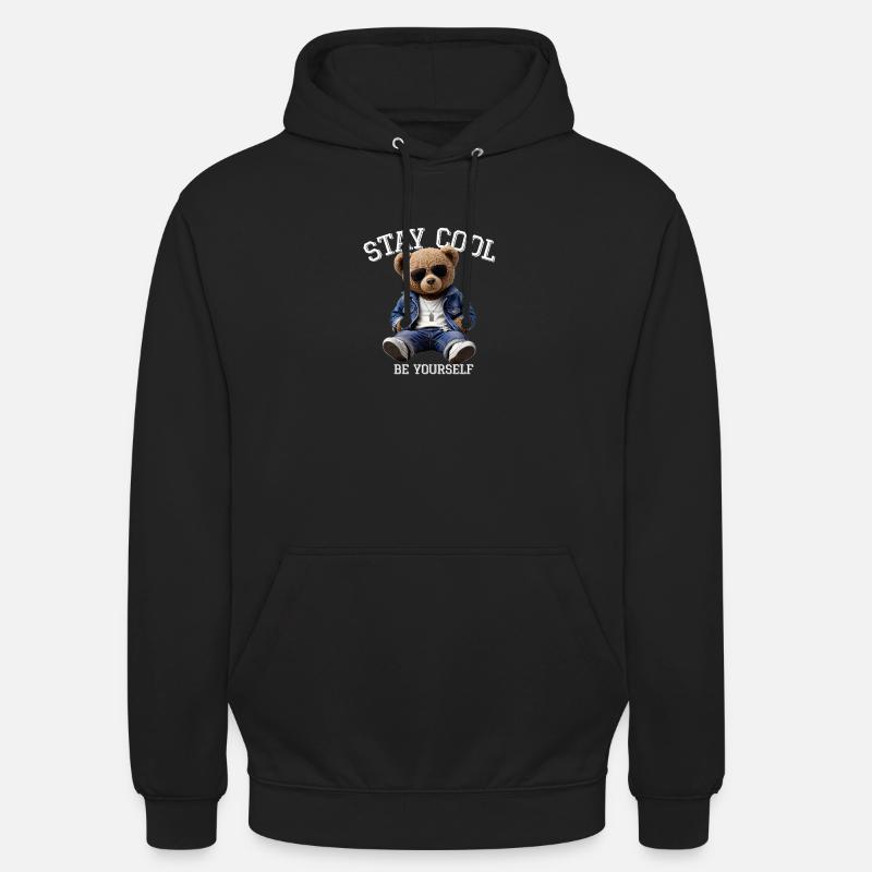 Reste calme, sois toi-même, Teddy - Sweat-shirt à capuche unisexe - noir