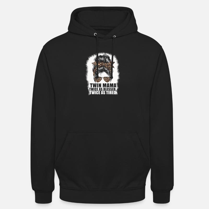 Zwillingsmama: Zweimal gesegnet - Unisex Hoodie - Schwarz