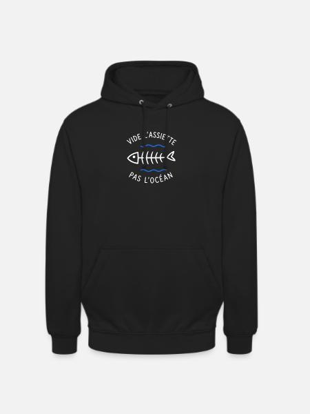 Videz l'assiette, pas l'océan - Sweat-shirt à capuche unisexe - noir