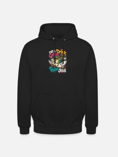 Kaffee, Kreuz und Frosch - Unisex Hoodie - Schwarz