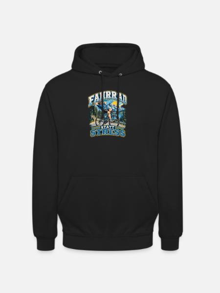 Fahrrad gegen Stress im Bergwald - Unisex Hoodie - Schwarz