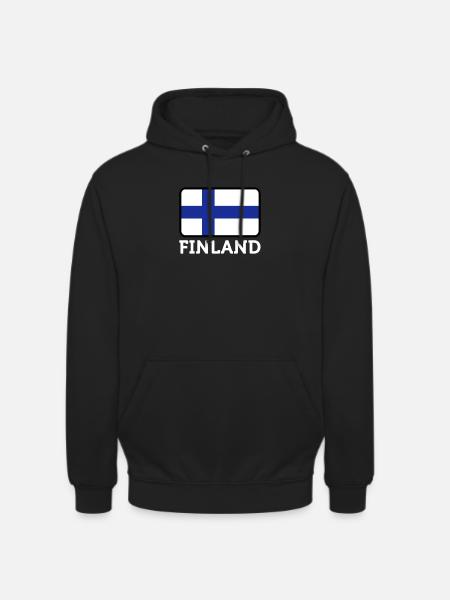 National Flag Of Finland - Unisex Hoodie - black