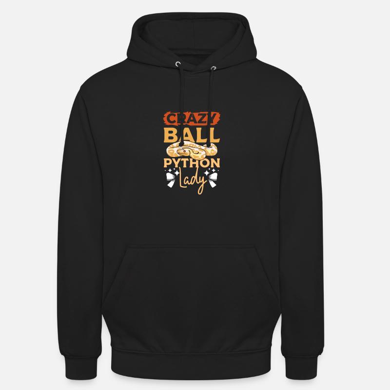 Crazy Ball python lady - Unisex Hoodie - black