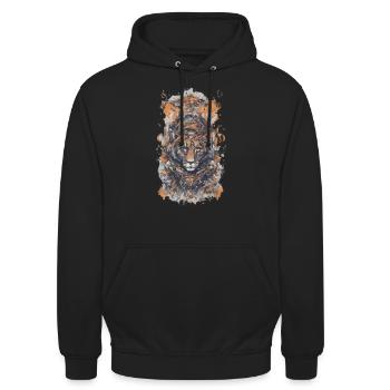 Espèces de tigres - Sweat-shirt à capuche unisexe - noir - Devant - Alina (178cm) & Michal (187cm)