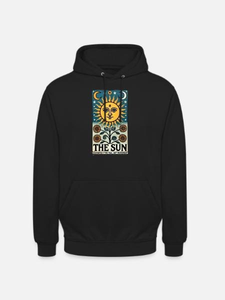 The Sun Tarot Card - Unisex Hoodie - black