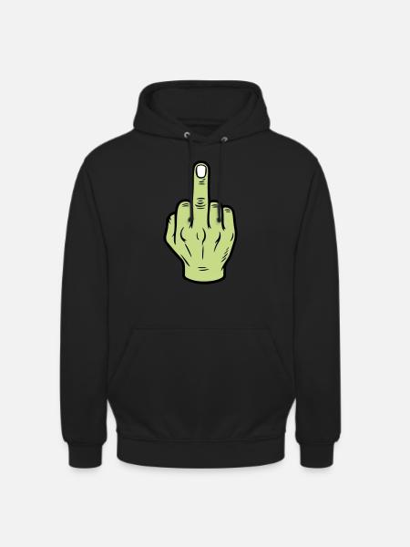 Middle Finger Hand Icon - Unisex Hoodie - black
