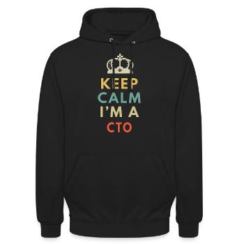 keep calm im a cto - Unisex Hoodie - black - Front - Alina (178cm) & Michal (187cm)