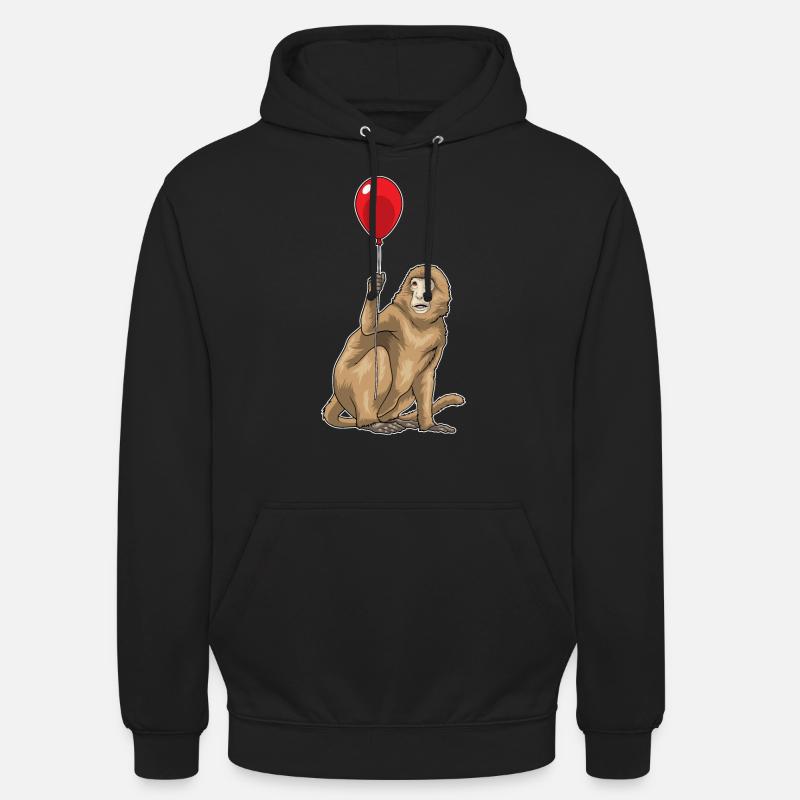 Affe Luftballon - Unisex Hoodie - Schwarz