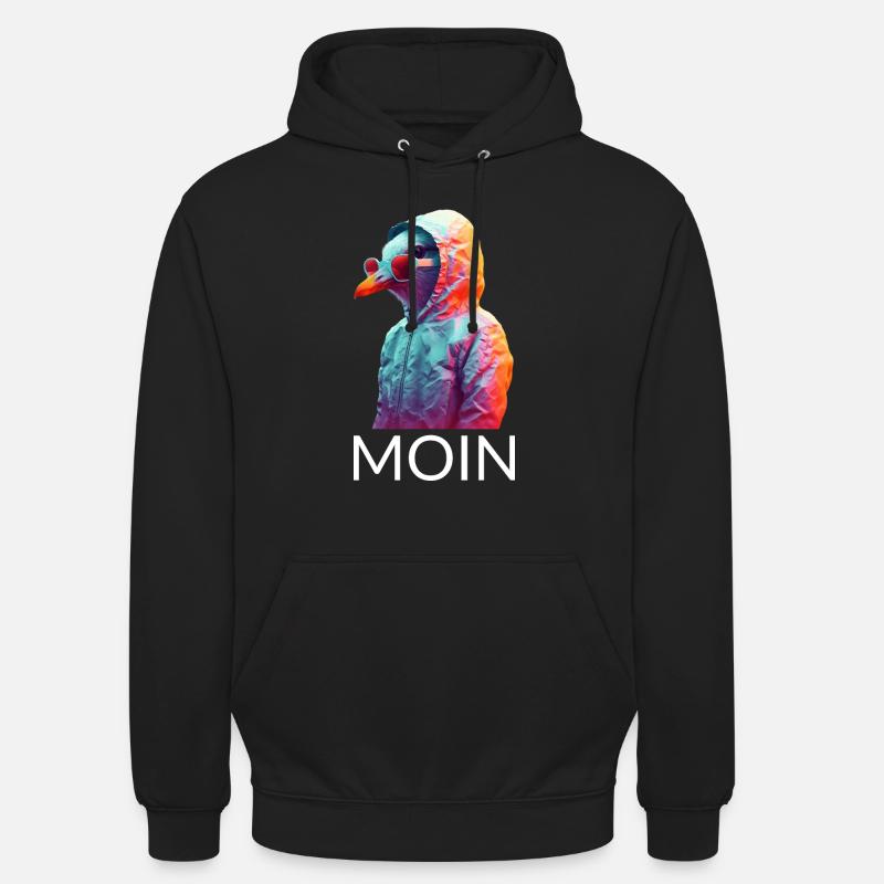 Möwe mit Sonnenbrille Moin Coole Möwen Seevogel - Unisex Hoodie - Schwarz