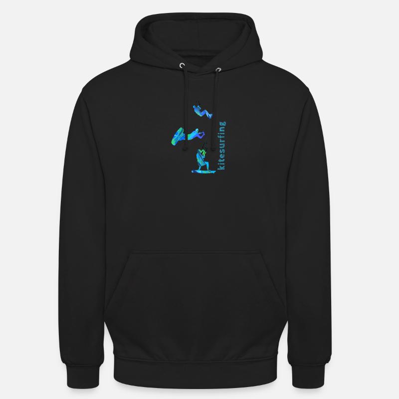 Kitesurf, surf, kitesurf, graffiti - Sweat-shirt à capuche unisexe - noir