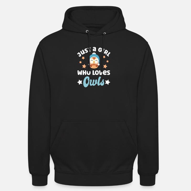 Eule Eulen - Unisex Hoodie - Schwarz