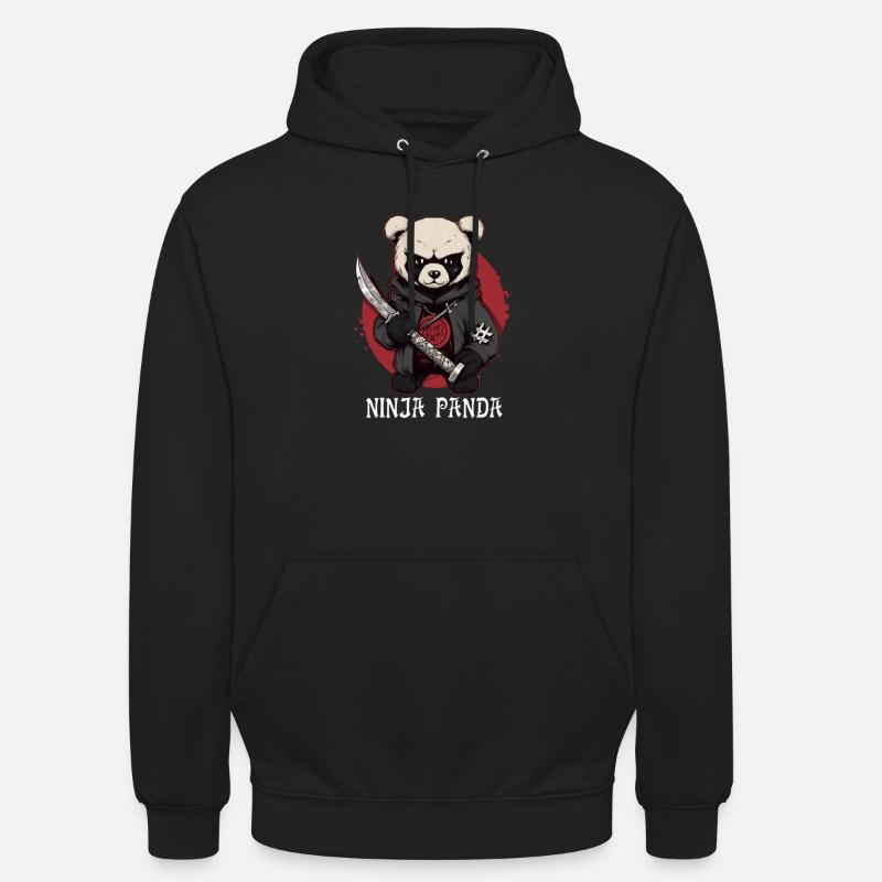 Ninja Panda - Sweat-shirt à capuche unisexe - noir