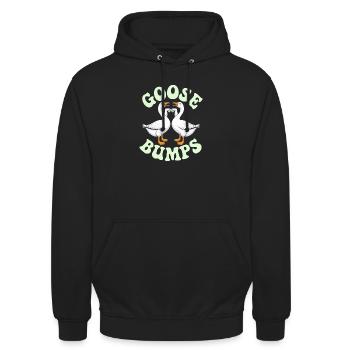 Goose Duo Heart Emblem - Unisex Hoodie - black - Front - Alina (178cm) & Michal (187cm)