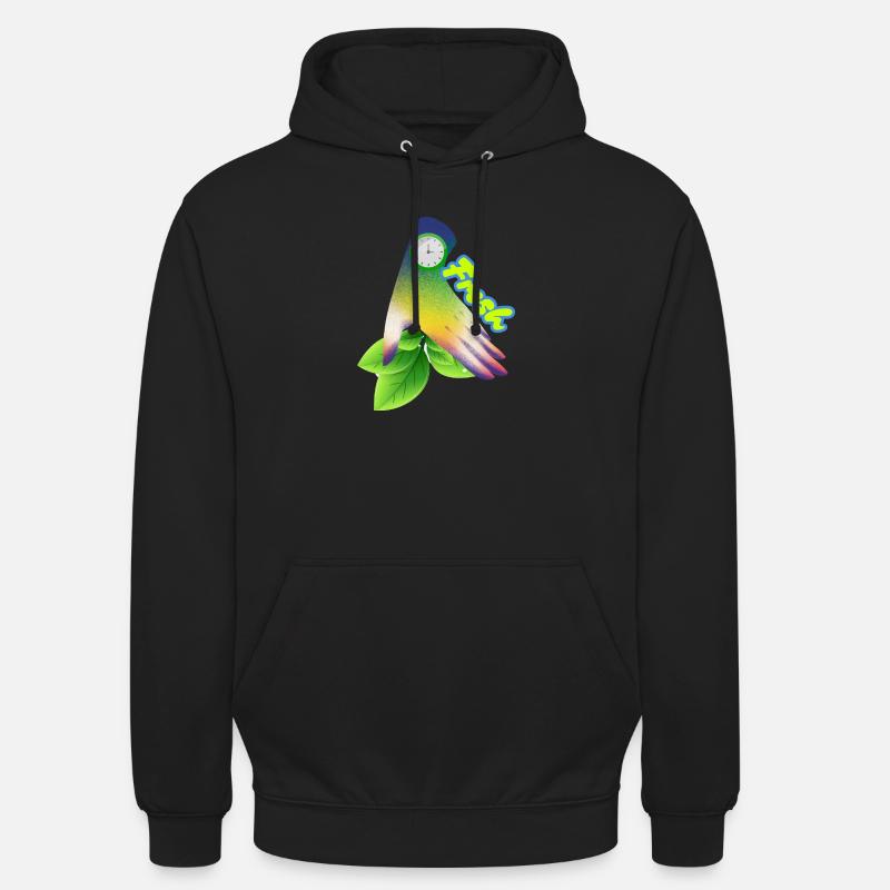 Design der frischen Gradient-Blattuhr - Unisex Hoodie - Schwarz