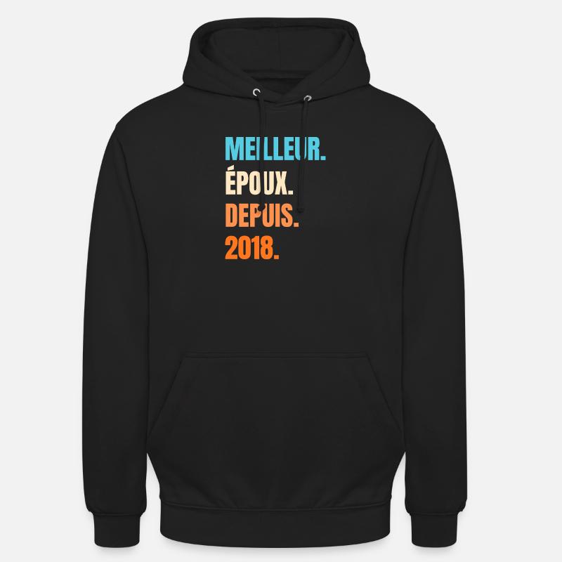 Bester Ehemann seit 2018 Geschenk-Ehemann - Unisex Hoodie - Schwarz