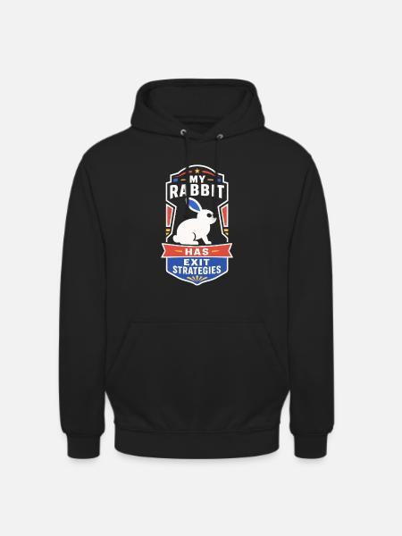 Kaninchen mit Exit-Strategie - Unisex Hoodie - Schwarz