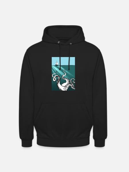 Boot und Krake - Unisex Hoodie - Schwarz