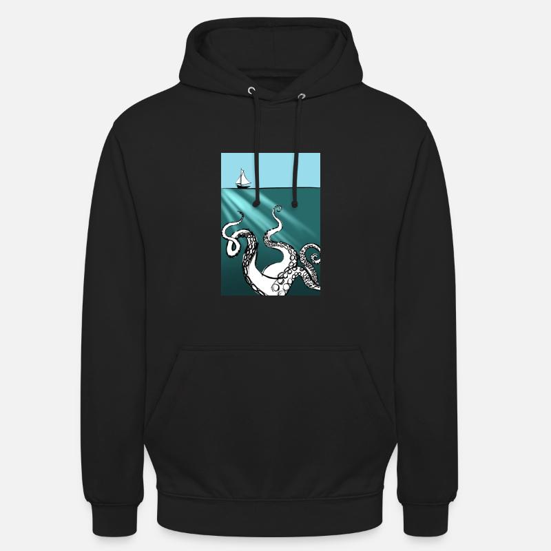Boot und Krake - Unisex Hoodie - Schwarz
