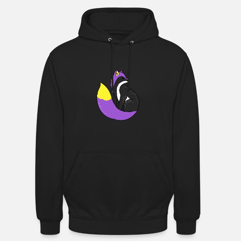 Nonbinary Fox Nonbinary Pride - Unisex Hoodie - black