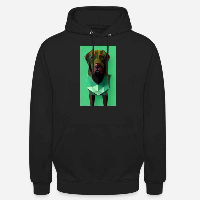 Chien de style polygonal - Vert - Sweat-shirt à capuche unisexe - noir
