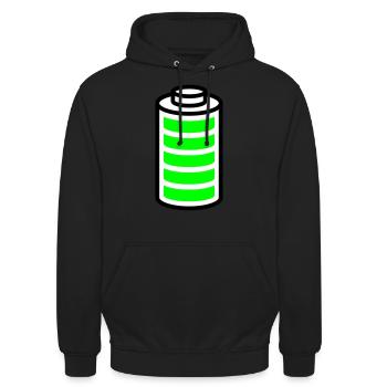Volle Batterie - Unisex Hoodie - Schwarz - Vorne - Alina (178cm) & Michal (187cm)