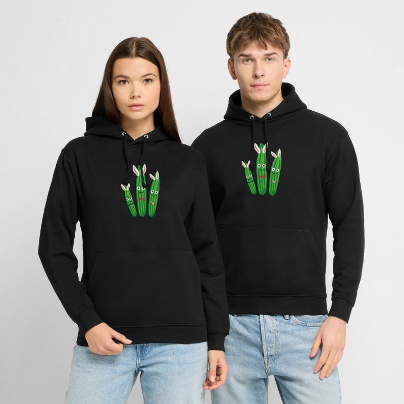 Trio de concombre,concombre,concombre,concombre,concombre,concombre,lapins, lapins Sweat-shirt à capuche unisexe