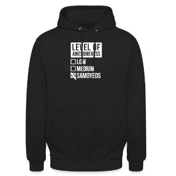 Samoyed - Unisex Hoodie - black - Front - Alina (178cm) & Michal (187cm)