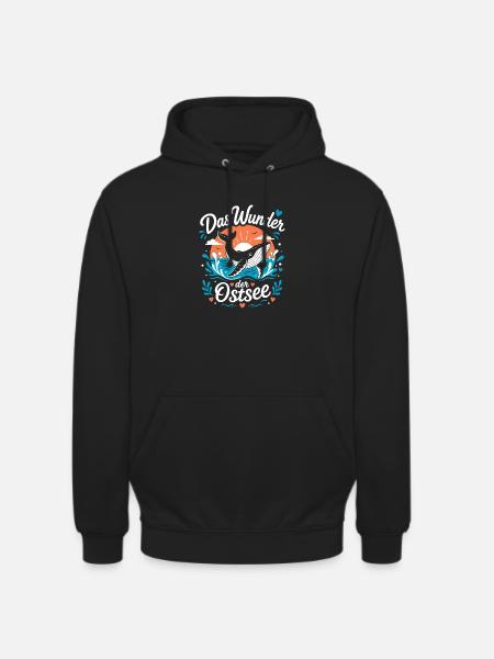 Wunder der Ostsee – Wal & Sonne - Unisex Hoodie - Schwarz