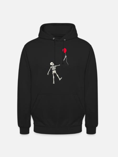 Rotes Ballonskelett - Unisex Hoodie - Schwarz