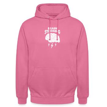 Brain Power Brain Storming Brainstorming - Unisex Hoodie - Pink - Vorne - Alina (178cm) & Michal (187cm)