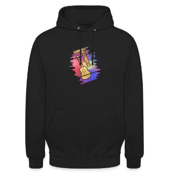 Gitarre für Adrien Guitar Gitarrenspielen - Unisex Hoodie - Schwarz - Vorne - Alina (178cm) & Michal (187cm)