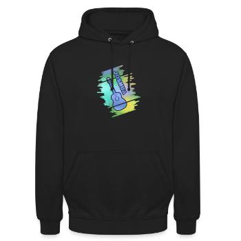 Guitar Joshua - Unisex Hoodie - black - Front - Alina (178cm) & Michal (187cm)