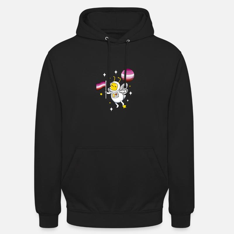 Abeille dans l’espace Lesbian Pride - Sweat-shirt à capuche unisexe - noir