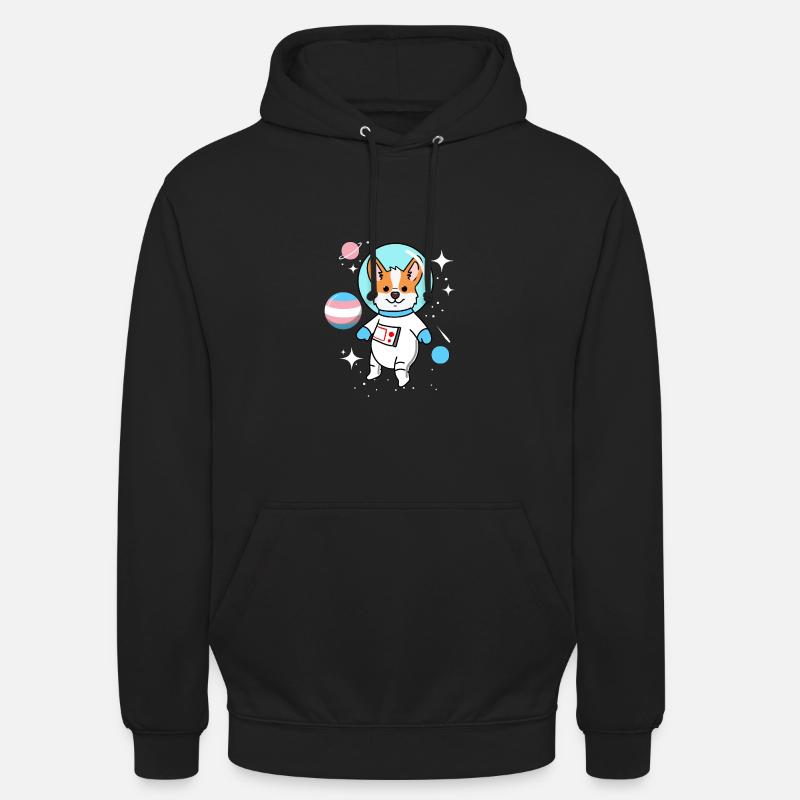 Corgi Espace Trans Pride - Sweat-shirt à capuche unisexe - noir