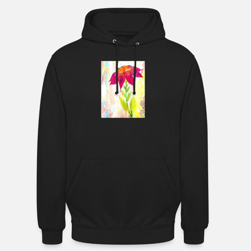 Une fleur - Sweat-shirt à capuche unisexe - noir