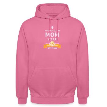 Beförderung zur Mutter 2016 - Unisex Hoodie - Pink - Vorne - Alina (178cm) & Michal (187cm)