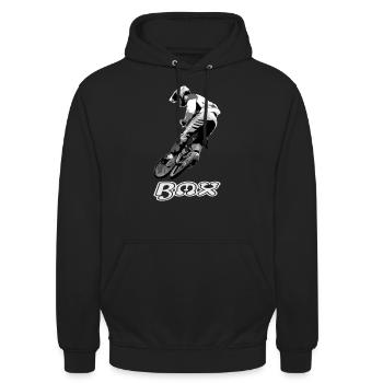 bmx race racing vtt motocross - Sweat-shirt à capuche unisexe - noir - Devant - Alina (178cm) & Michal (187cm)