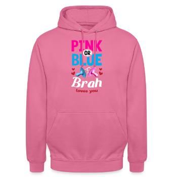 Brah rose ou bleu vous aime Genre Reveal Party - Sweat-shirt à capuche unisexe - rose - Devant - Alina (178cm) & Michal (187cm)