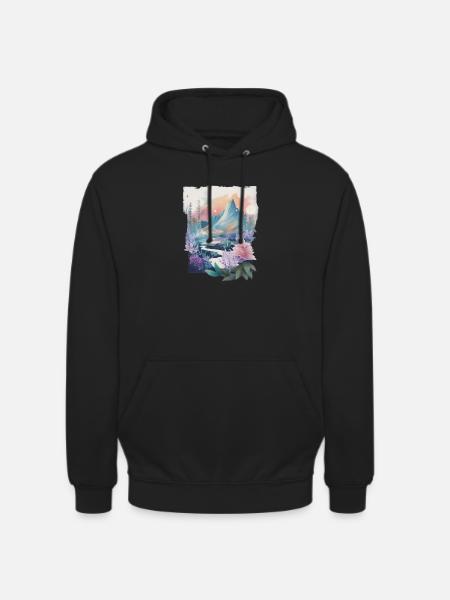 Flower landscape - Unisex Hoodie - black