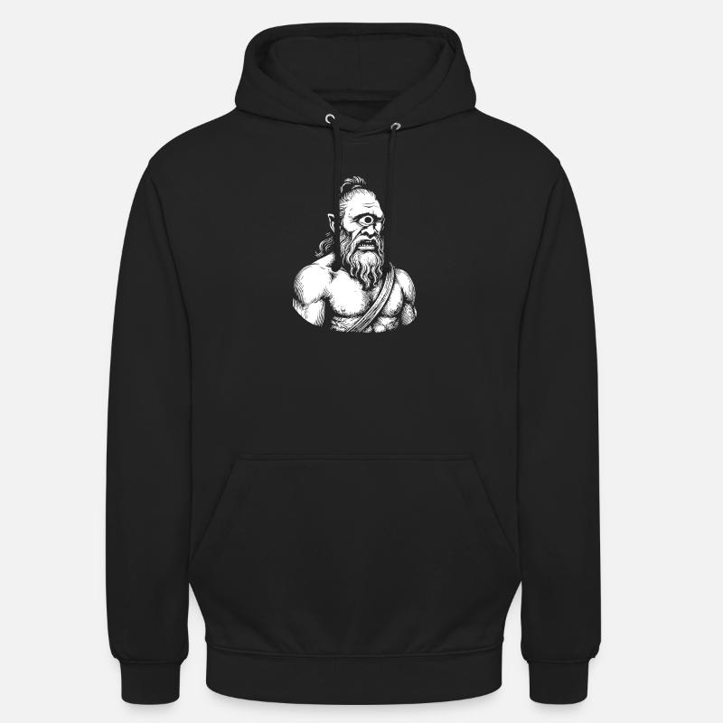 Mythical Cyclops Warrior Illustration - Unisex Hoodie - black